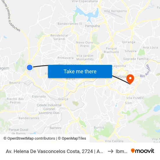 Av. Helena De Vasconcelos Costa, 2724 | Ambev to Ibmec map