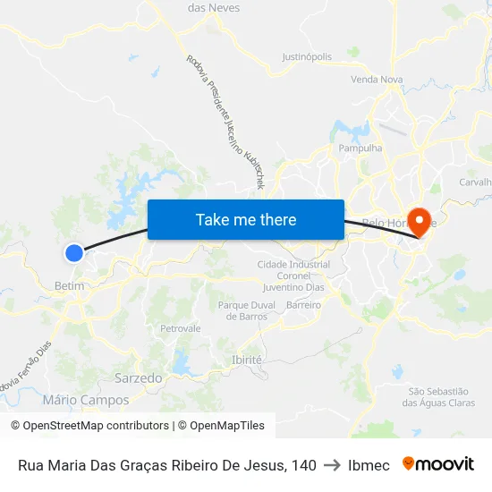 Rua Maria Das Graças Ribeiro De Jesus, 140 to Ibmec map