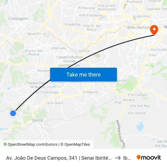 Av. João De Deus Campos, 341 | Senai Ibirité Sentido Centro to Ibmec map