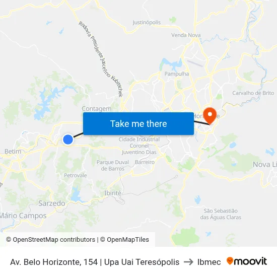 Av. Belo Horizonte, 154 | Upa Uai Teresópolis to Ibmec map