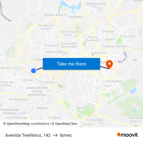 Avenida Teleférico, 142 to Ibmec map