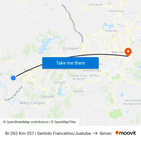 Br-262 Km-357 | Sentido Francelino/Juatuba to Ibmec map