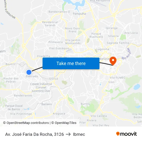 Av. José Faria Da Rocha, 3126 to Ibmec map