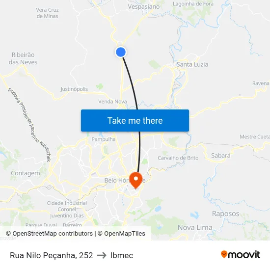 Rua Nilo Peçanha, 252 to Ibmec map