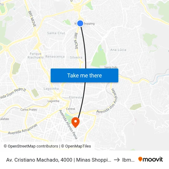 Av. Cristiano Machado, 4000 | Minas Shopping 2 to Ibmec map