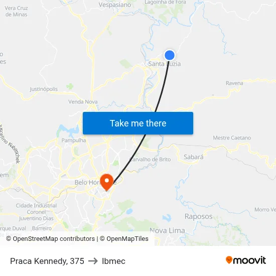 Praca Kennedy, 375 to Ibmec map