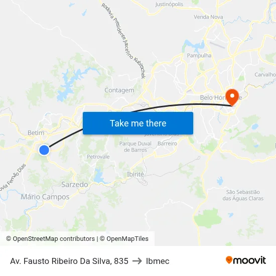 Av. Fausto Ribeiro Da Silva, 835 to Ibmec map