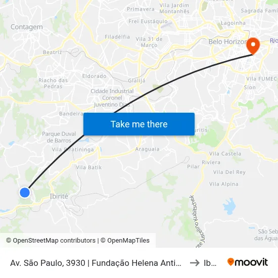 Av. São Paulo, 3930 | Fundação Helena Antipoff (Uemg) to Ibmec map