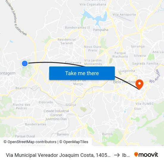 Via Municipal Vereador Joaquim Costa, 1405 - Centro Logístico Vm5 to Ibmec map