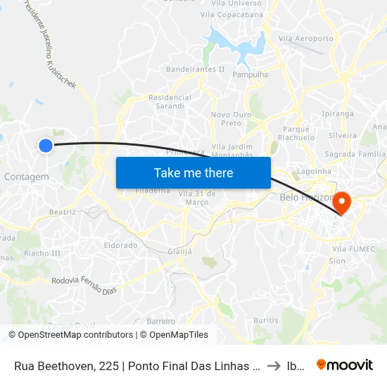 Rua Beethoven, 225 | Ponto Final Das Linhas 2550, 2560 E 2561 to Ibmec map