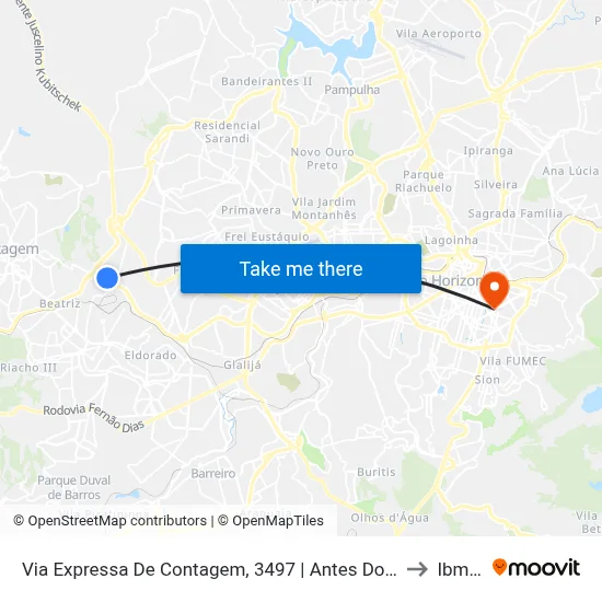 Via Expressa De Contagem, 3497 | Antes Do Apoio to Ibmec map