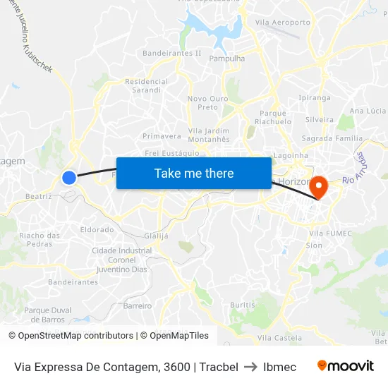 Via Expressa De Contagem, 3600 | Tracbel to Ibmec map