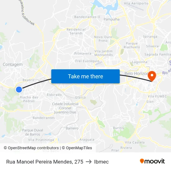 Rua Manoel Pereira Mendes, 275 to Ibmec map