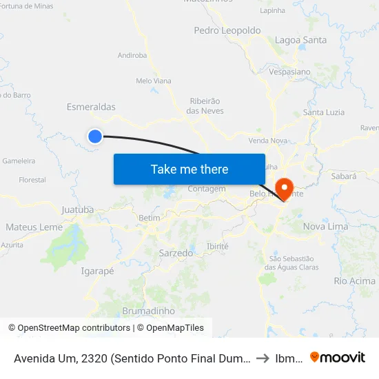 Avenida Um, 2320 (Sentido Ponto Final Dumaville) to Ibmec map