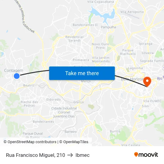 Rua Francisco Miguel, 210 to Ibmec map