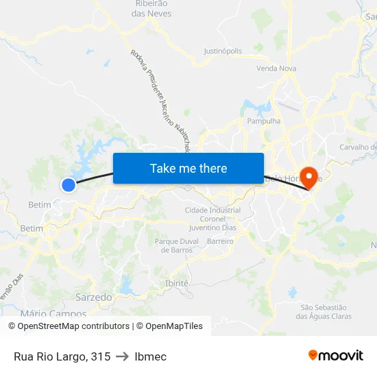 Rua Rio Largo, 315 to Ibmec map