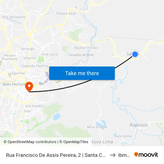Rua Francisco De Assis Pereira, 2 | Santa Casa to Ibmec map