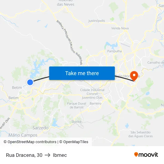 Rua Dracena, 30 to Ibmec map