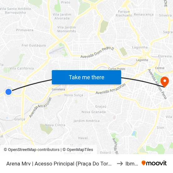 Arena Mrv | Acesso Principal (Praça Do Torcedor) to Ibmec map