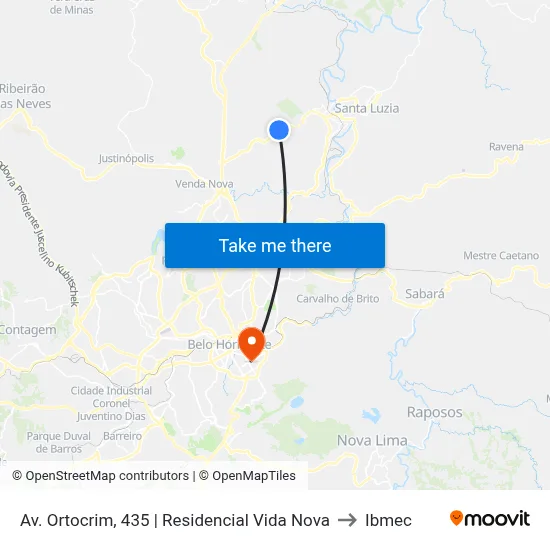 Av. Ortocrim, 435 | Residencial Vida Nova to Ibmec map