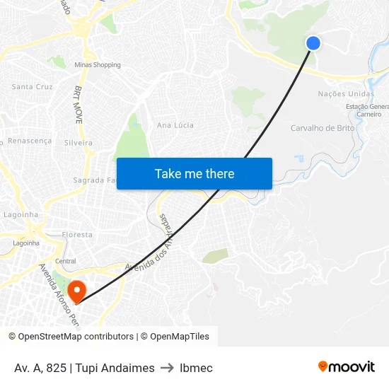 Av. A, 825 | Tupi Andaimes to Ibmec map