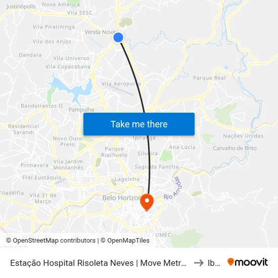 Estação Hospital Risoleta Neves | Move Metropolitano - Sentido Centro to Ibmec map