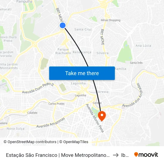 Estação São Francisco | Move Metropolitano - Sentido Centro to Ibmec map