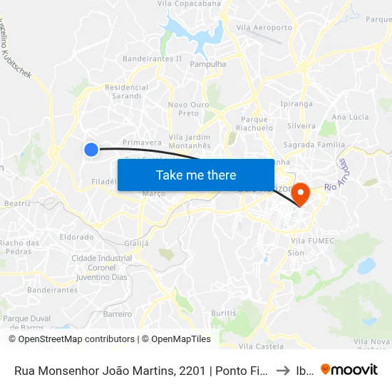Rua Monsenhor João Martins, 2201 | Ponto Final Da Linha 2170 No Novo Progresso to Ibmec map