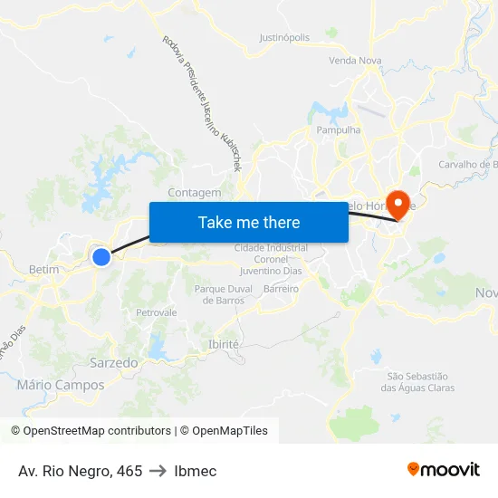 Av. Rio Negro, 465 to Ibmec map