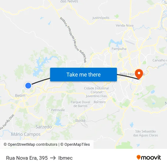 Rua Nova Era, 395 to Ibmec map