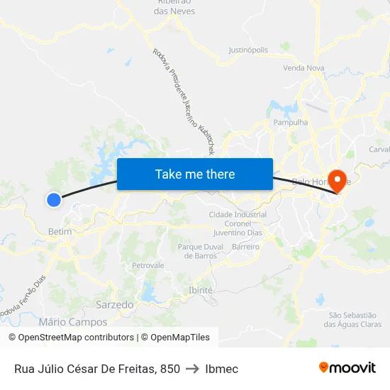 Rua Júlio César De Freitas, 850 to Ibmec map