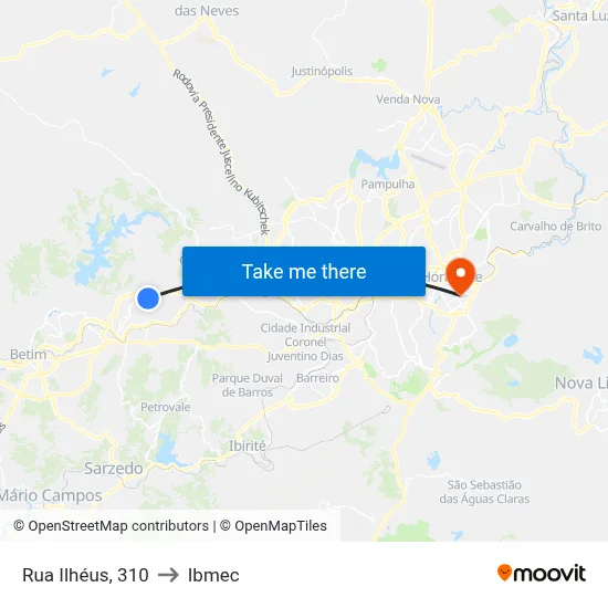 Rua Ilhéus, 310 to Ibmec map