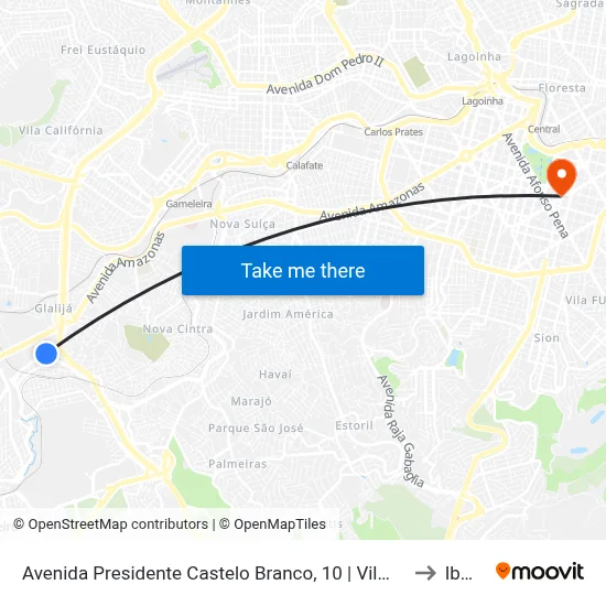 Avenida Presidente Castelo Branco, 10 | Vilma Alimentos to Ibmec map