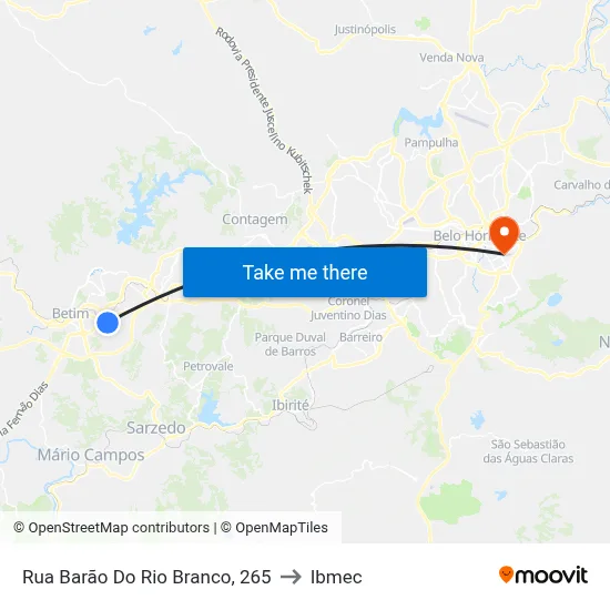 Rua Barão Do Rio Branco, 265 to Ibmec map