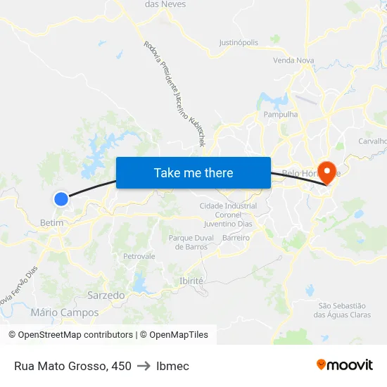 Rua Mato Grosso, 450 to Ibmec map