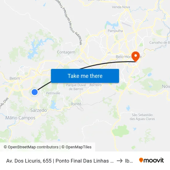 Av. Dos Licuris, 655 | Ponto Final Das Linhas Do Vila Verde to Ibmec map