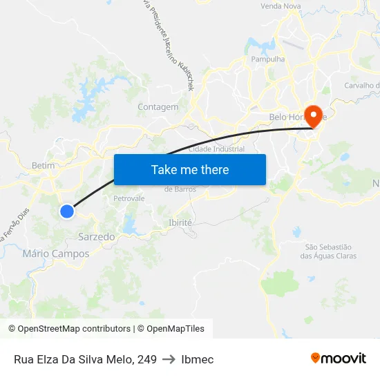 Rua Elza Da Silva Melo, 249 to Ibmec map