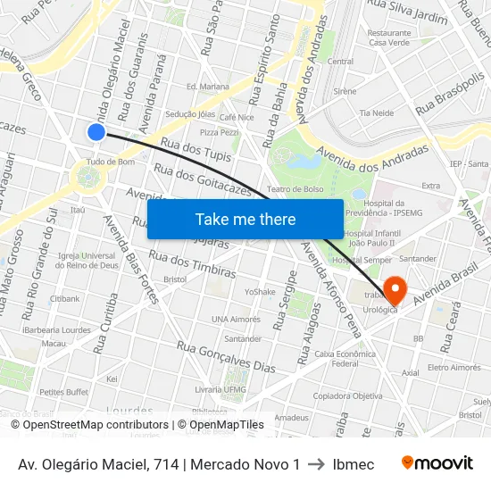 Av. Olegário Maciel, 714 | Mercado Novo 1 to Ibmec map