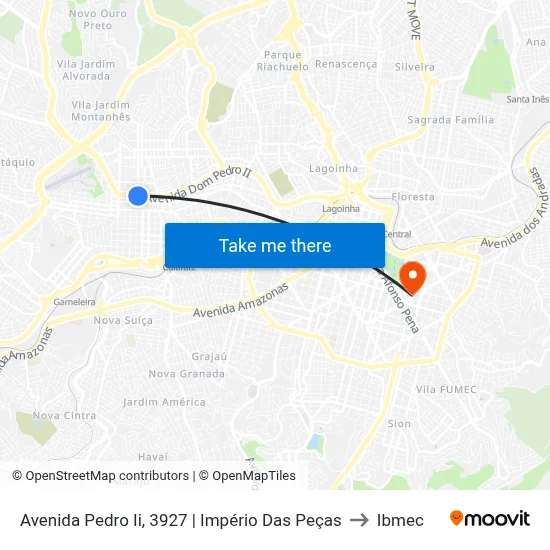 Avenida Pedro Ii, 3927 | Império Das Peças to Ibmec map