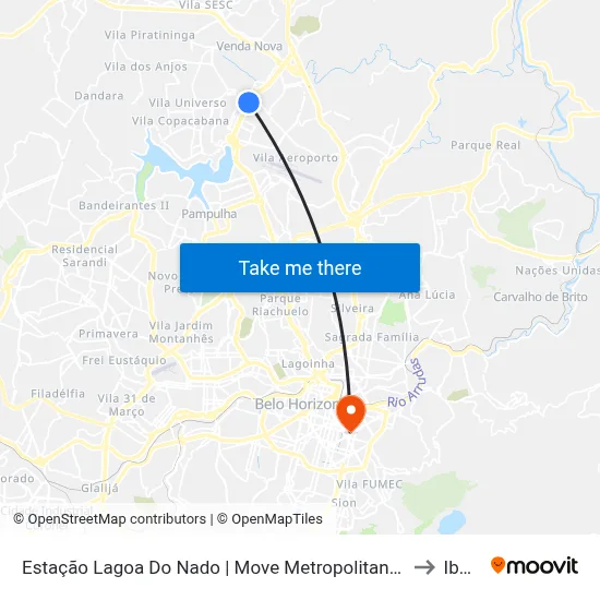 Estação Lagoa Do Nado | Move Metropolitano - Sentido Bairro to Ibmec map