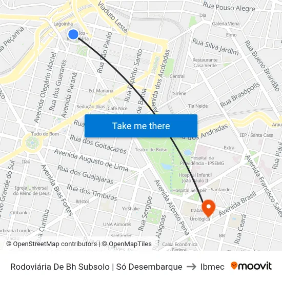 Rodoviária De Bh Subsolo | Só Desembarque to Ibmec map