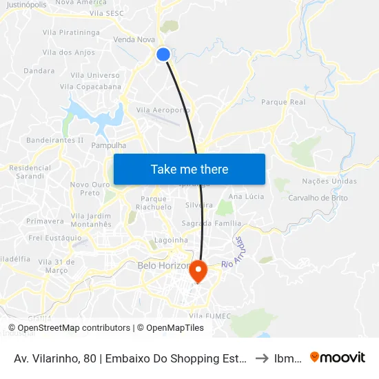 Av. Vilarinho, 80 | Embaixo Do Shopping Estação to Ibmec map