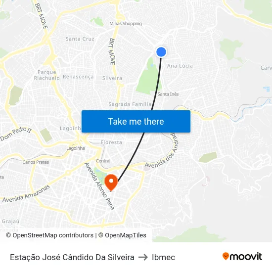Estação José Cândido Da Silveira to Ibmec map