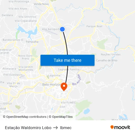 Estação Waldomiro Lobo to Ibmec map