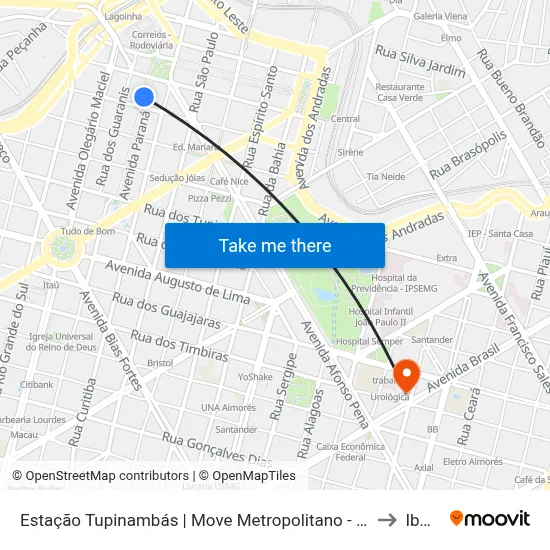 Estação Tupinambás | Move Metropolitano - Plataforma 2 A to Ibmec map
