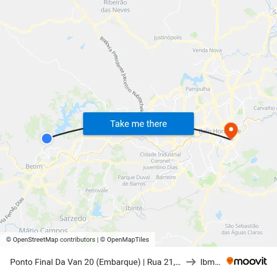 Ponto Final Da Van 20 (Embarque) | Rua 21, 264 to Ibmec map