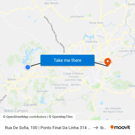 Rua De Sofia, 100 | Ponto Final Da Linha 314 No Duque De Caxias to Ibmec map