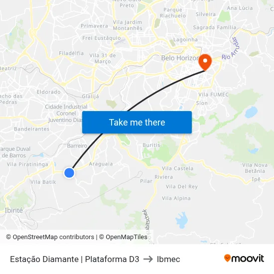 Estação Diamante | Plataforma D3 to Ibmec map