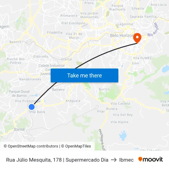 Rua Júlio Mesquita, 178 | Supermercado Dia to Ibmec map