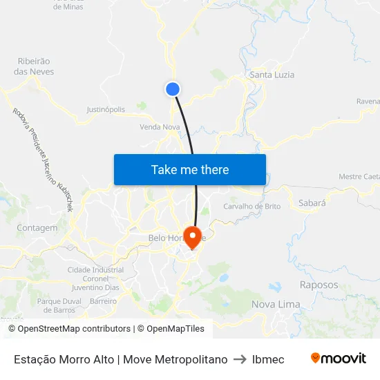 Estação Morro Alto | Move Metropolitano to Ibmec map